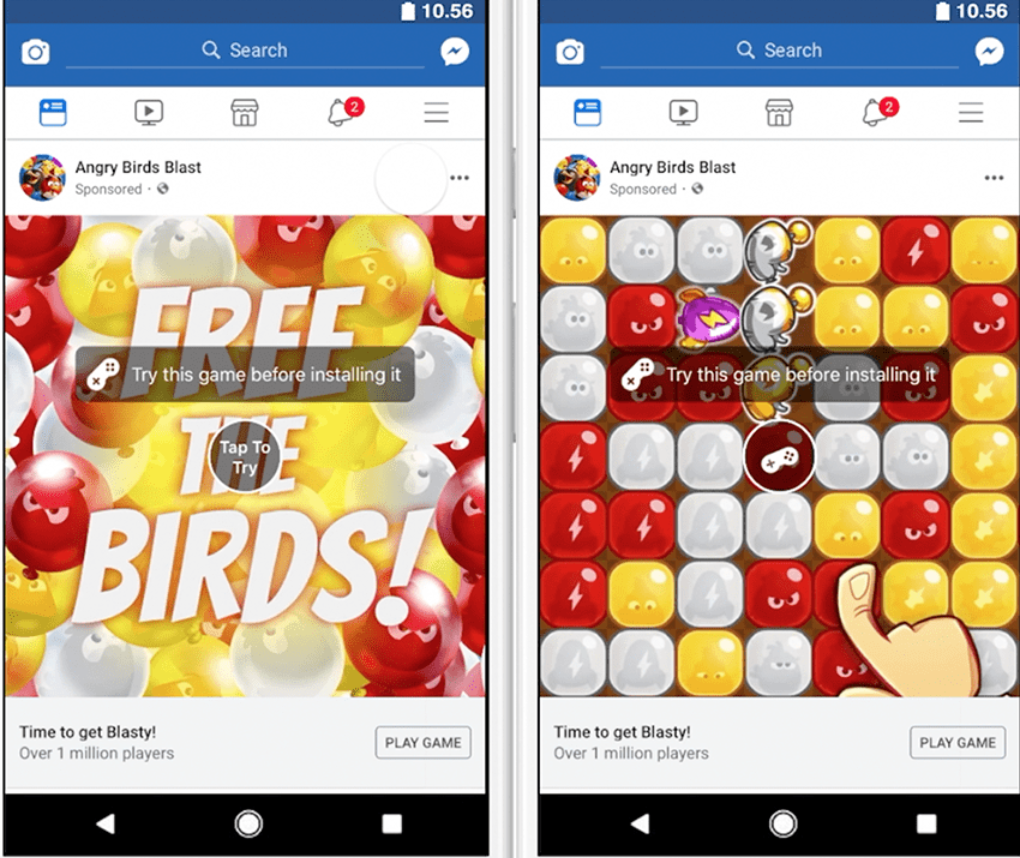 Facebook试玩广告 维；ザ